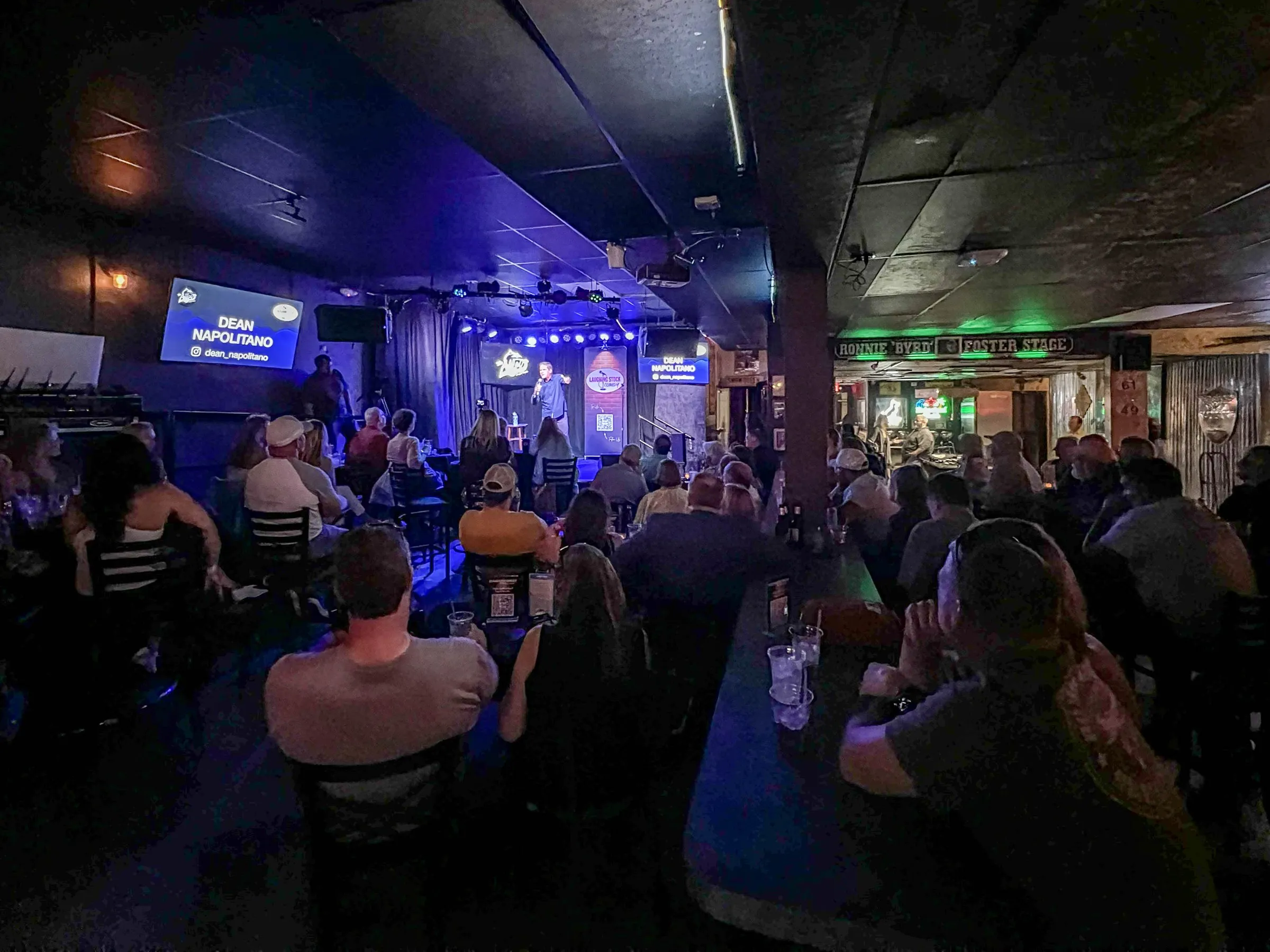 A full room watching a Laughing Stock Comedy show at The Alley